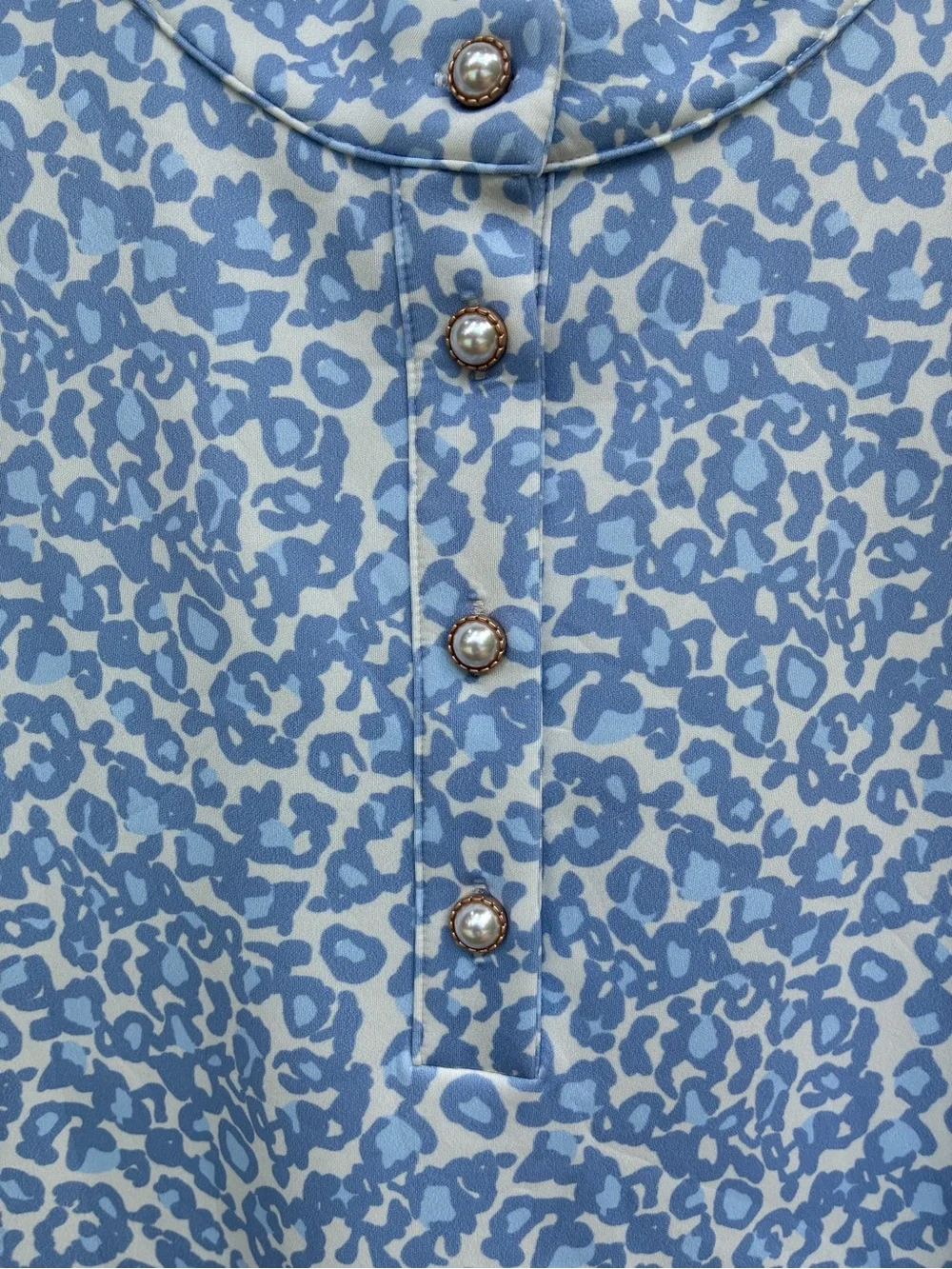 SSYS NWOT Augusta Pearl Button Scuba Dress Blue Animal Print Size Large (10-12) - Picture 7 of 11